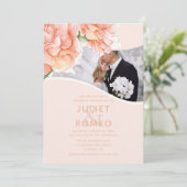 Elegante moderne bloemenbruiloft kaart (Staand voorkant)