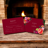 Elegante moderne bloemenbruiloft RSVP