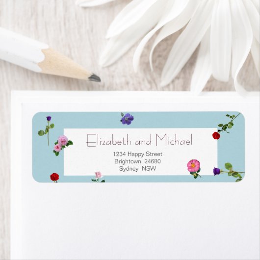 Elegante moderne bloemeneenvoudige terugkeer adres etiket (Insitu)