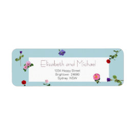 Elegante moderne bloemeneenvoudige terugkeer adres etiket