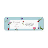 Elegante moderne bloemeneenvoudige terugkeer adres etiket (Voorkant)
