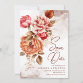 Elegante moderne bloemenfoto Boho Save the Date Kaart (Voorkant)