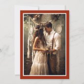 Elegante moderne bloemenfoto Boho Save the Date Kaart (Achterkant)