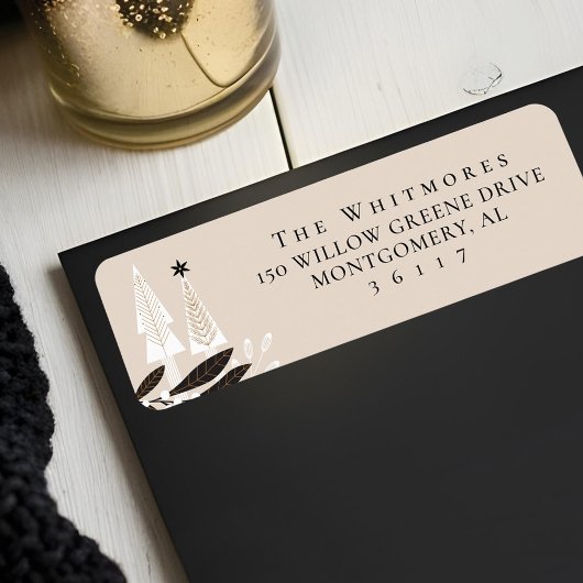 Elegante moderne bloemengroenblijvende kerstboom etiket