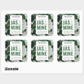 Elegante moderne bloemenkaarsenpot label met foto (Vel)