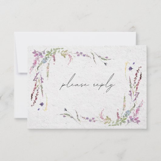 Elegante Moderne Bloemenmaaltijden Bruiloft RSVP (Voorkant)