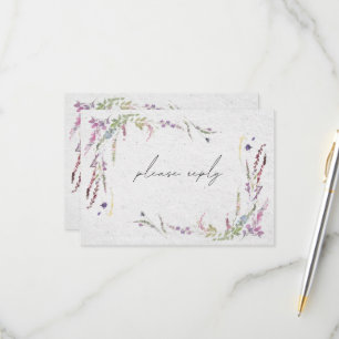Elegante Moderne Bloemenmaaltijden Bruiloft RSVP Kaartje