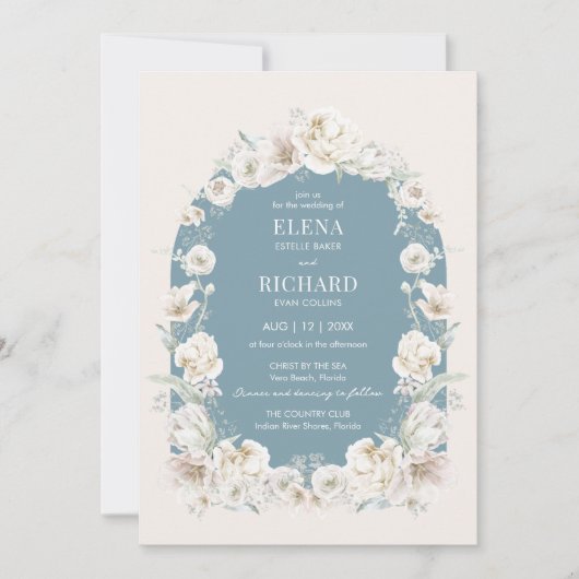 Elegante moderne bloementuin bruiloft uitnodiging (Voorkant)