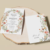 Elegante moderne bloementuin Wildflower bruiloft Kaart