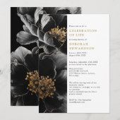 Elegante moderne bloemenviering van het leven kaart (Voorkant / Achterkant)