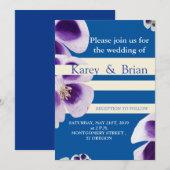 Elegante moderne bloemfoto, bruiloft uitnodiging (Voorkant / Achterkant)