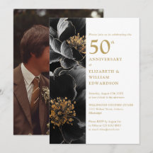 Elegante moderne bloemige 50ste verjaardag foto
