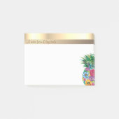 Elegante moderne bloemige ananas- gepersonaliseerd post-it® notes (Voorkant)