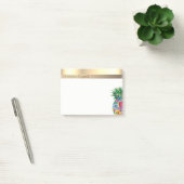 Elegante moderne bloemige ananas- gepersonaliseerd post-it® notes (Kantoor)