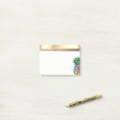 Elegante moderne bloemige ananas- gepersonaliseerd post-it® notes (Op bureau)