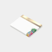 Elegante moderne bloemige ananas- gepersonaliseerd post-it® notes (Schuin)