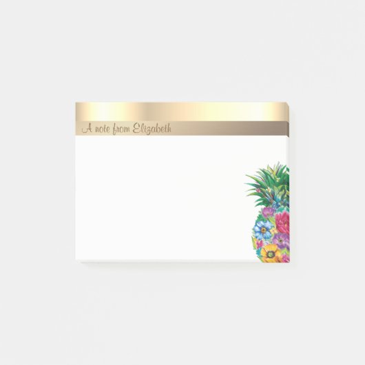 Elegante Moderne Bloemige Ananas - Persoonlijk Post-it® Notes (Voorkant)