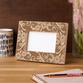 Elegante moderne bloemige botanische patroon houte gegraveerde lijstjes