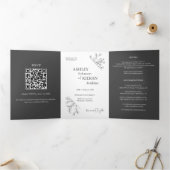 Elegante moderne bloemige bruiloft uitnodiging (Binnen)