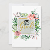 Elegante moderne bloemige diploma uitnodigingen (Voorkant)