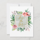Elegante moderne bloemige Save the Date-uitnodigin Kaart (Voorkant)