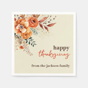 Elegante moderne bloemige Thanksgiving Servet