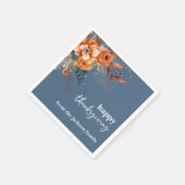 Elegante moderne bloemige Thanksgiving Servet (Hoek)