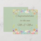  “Elegante moderne bloemige trouwkaart Kaart (Voorkant / Achterkant)