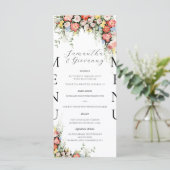 Elegante moderne bloemige trouwmenu menu (Staand voorkant)