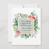 Elegante moderne bloemige uitnodiging om de datum  (Achterkant)