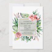 Elegante moderne bloemige uitnodigingen voor verja (Achterkant)