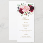 Elegante moderne bloemige waterverf menu (Voorkant / Achterkant)