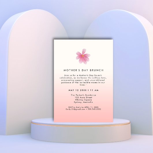 Elegante moderne bloemrijke BRUNCH op moederdag   Kaart