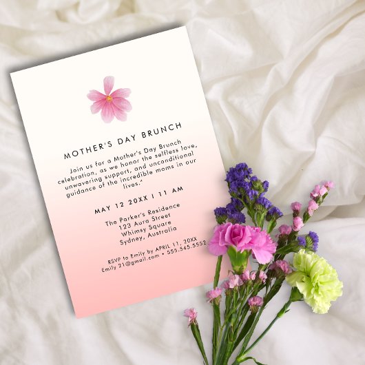 Elegante moderne bloemrijke BRUNCH op moederdag   Kaart