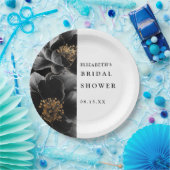 Elegante moderne bloemrijke chic bruidsuitnodiging papieren bordje (Feest)