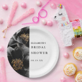 Elegante moderne bloemrijke chic bruidsuitnodiging papieren bordje (Feest)