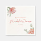 Elegante moderne bloemrijke script bruidsfeest bru servet (Voorkant)
