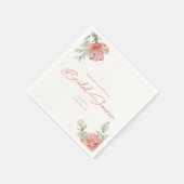 Elegante moderne bloemrijke script bruidsfeest bru servet (Hoek)