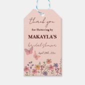 Elegante moderne bloemvlinders Vrijgezellenfeest Cadeaulabel (Voorkant)