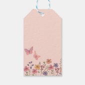 Elegante moderne bloemvlinders Vrijgezellenfeest Cadeaulabel (Achterkant)