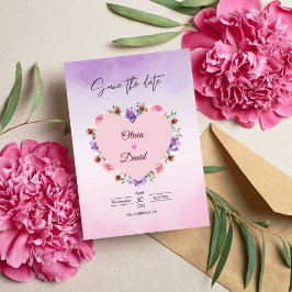 Elegante moderne blos bloemenbruiloft save the dat save the date