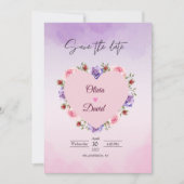 Elegante moderne blos bloemenbruiloft save the dat save the date (Voorkant)