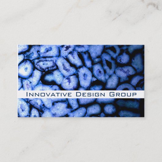 Elegante moderne Blue Quartz Agaat Geodes Visitekaartje (Voorkant)