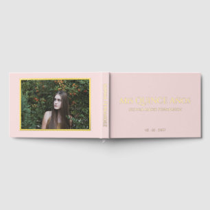 Elegante moderne blush foto Quinceañera Gastenboek