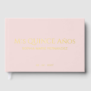 Elegante moderne blush quinceañera gastenboek