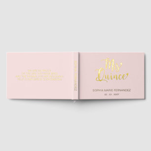 Elegante moderne blush quinceañera gastenboek