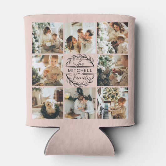 Elegante moderne blush roze foto collage Keepsake Blikjeskoeler (Achterkant)