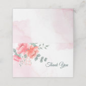 Elegante moderne blush roze waterverf dank u plaatskaartje (Buitenkant ongevouwen)