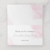 Elegante moderne blush roze waterverf dank u plaatskaartje (Binnenkant ongevouwen)