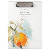 Elegante moderne Boho Abstracte schetsmatige Oranj Klembord (Voorkant)